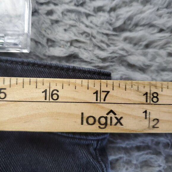 7 For All Mankind Jeans Womens 32 Black Tall Boot Distressed Denim - Picture 6 of 14